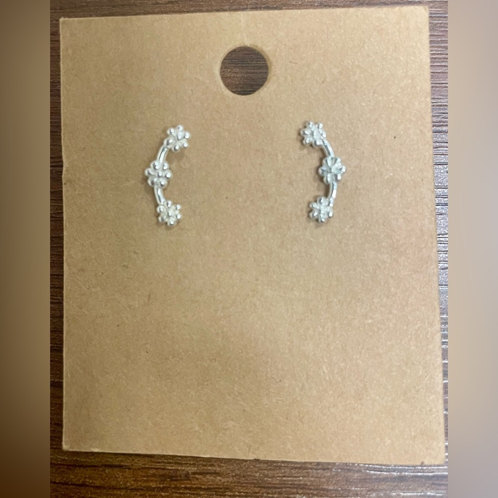 Floral Silver Earrings